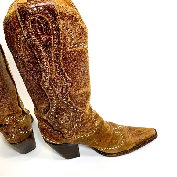 OLD GRINGO brown leather silver stud detail 6.5 - Picture 4 of 16